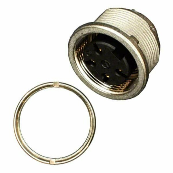 Tuchel Front Mounting Female Receptacle With Ring Nut (Hex Nut Available Upon Request). Contacts Included. T3303018U